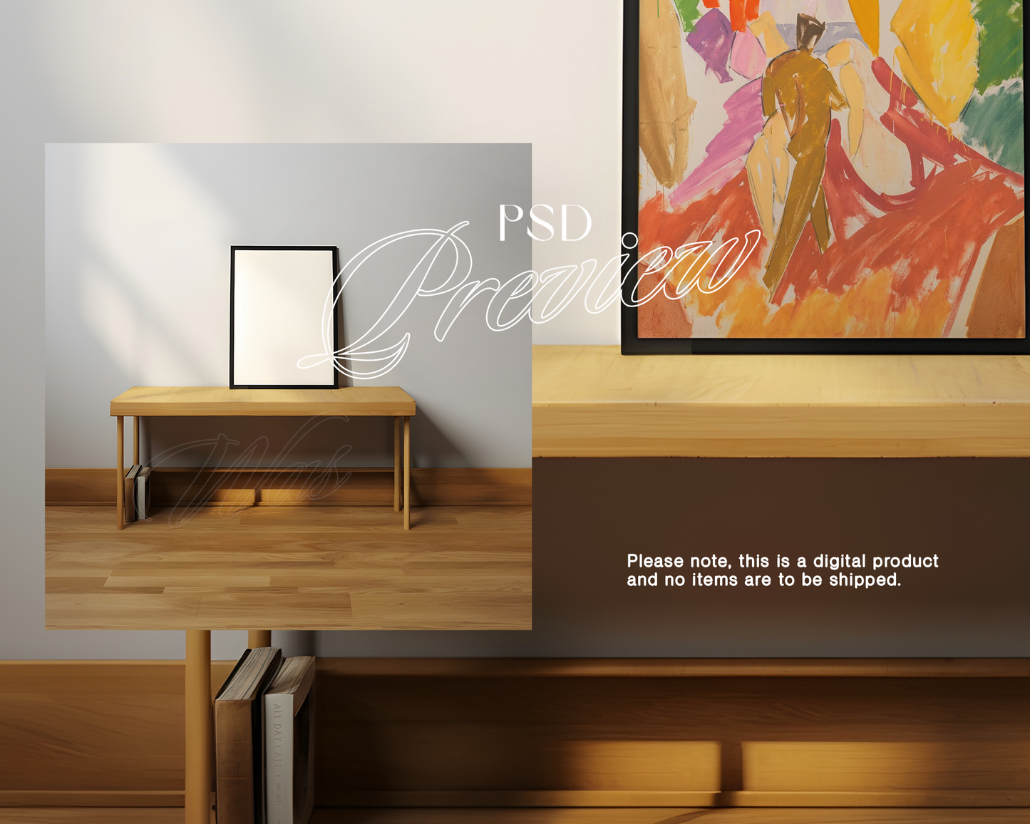 DIN A Black Frame on Bench Freebie Mockup