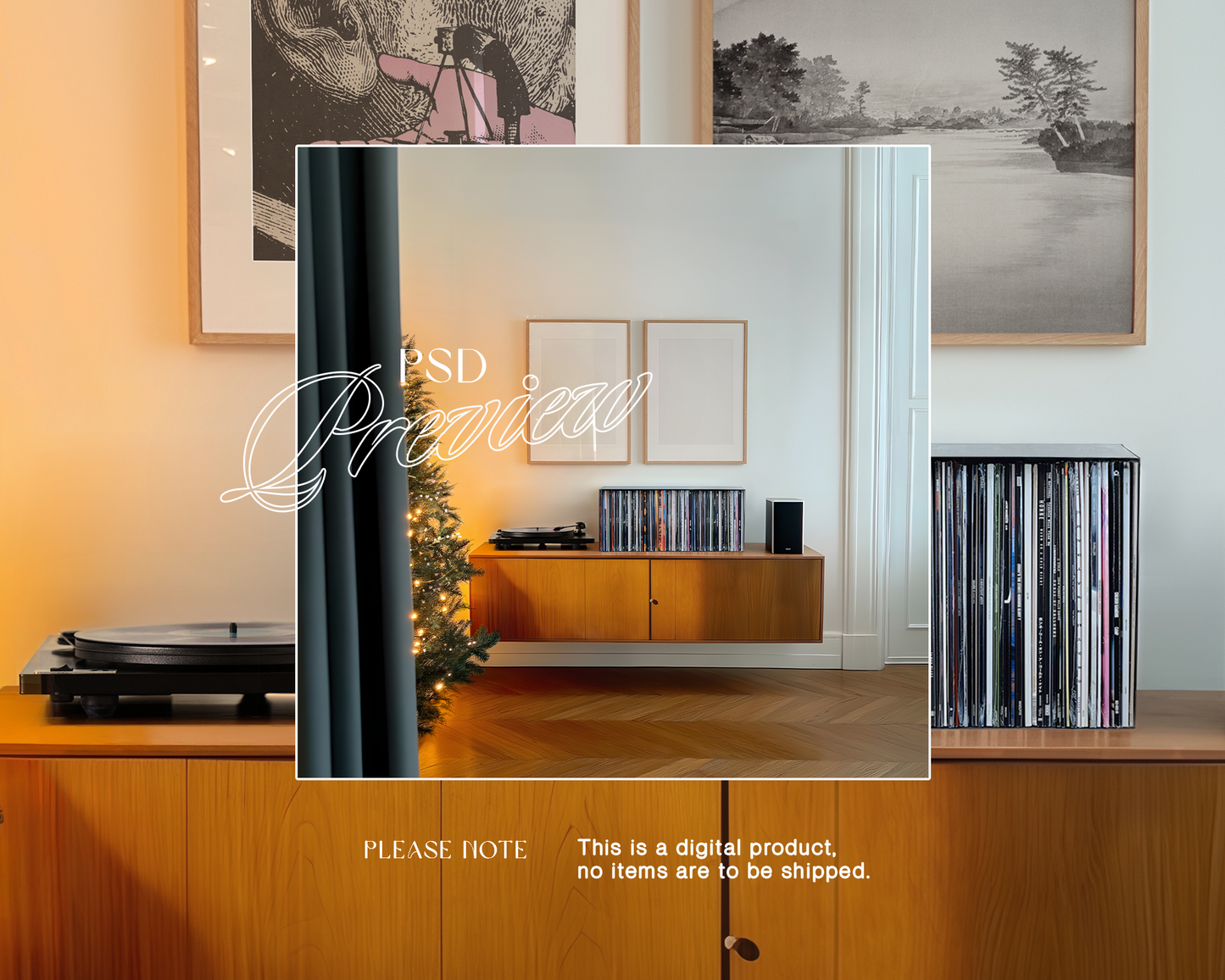 Two DIN A Frames Festive Retro Mockup