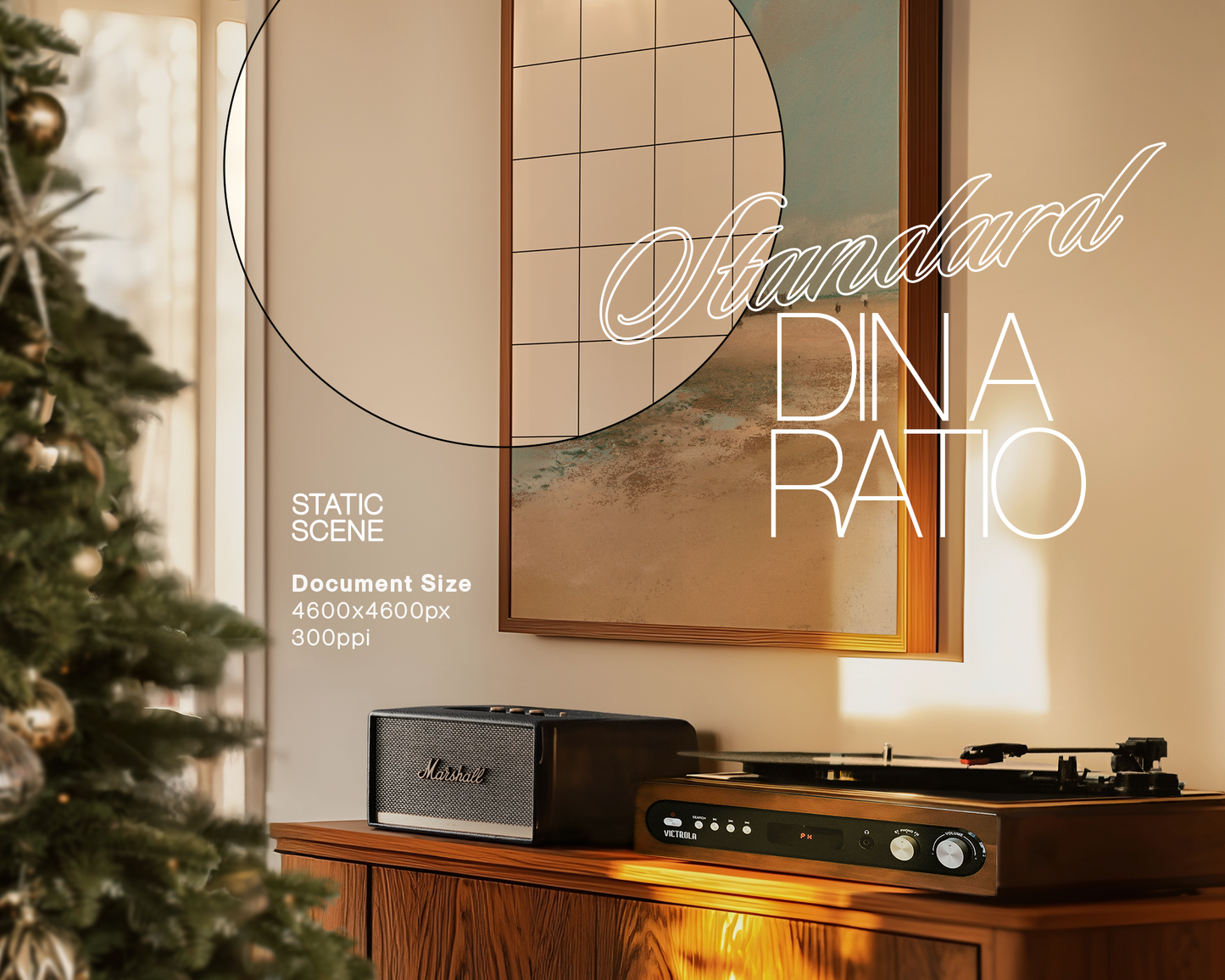 DIN A Frame Sideview Christmas Mockup
