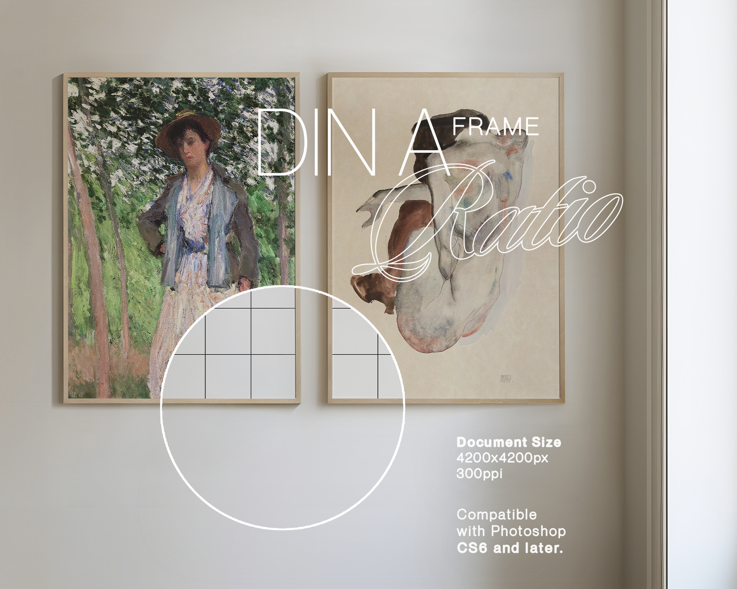 DIN A Minimal Wall Art Two Frame Mockup