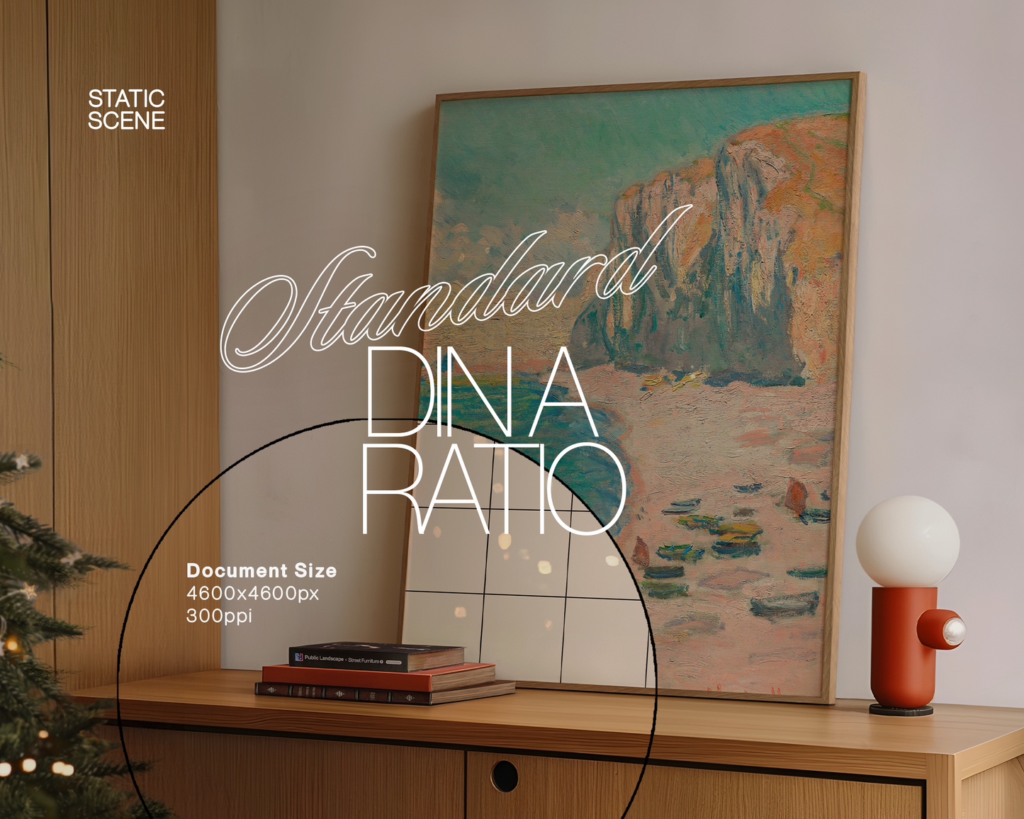 DIN A Leaning Frame Festive Mockup