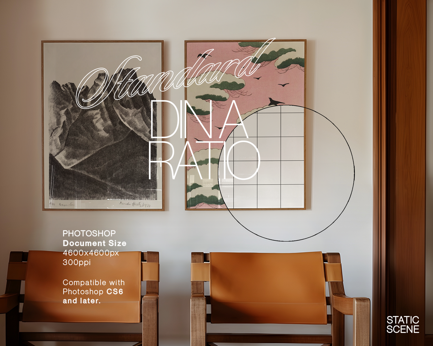 Two Frames in Retro Interior Mockup