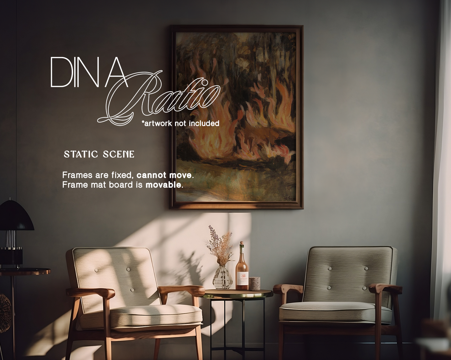 DIN A Frame Living Room Freebie Mockup