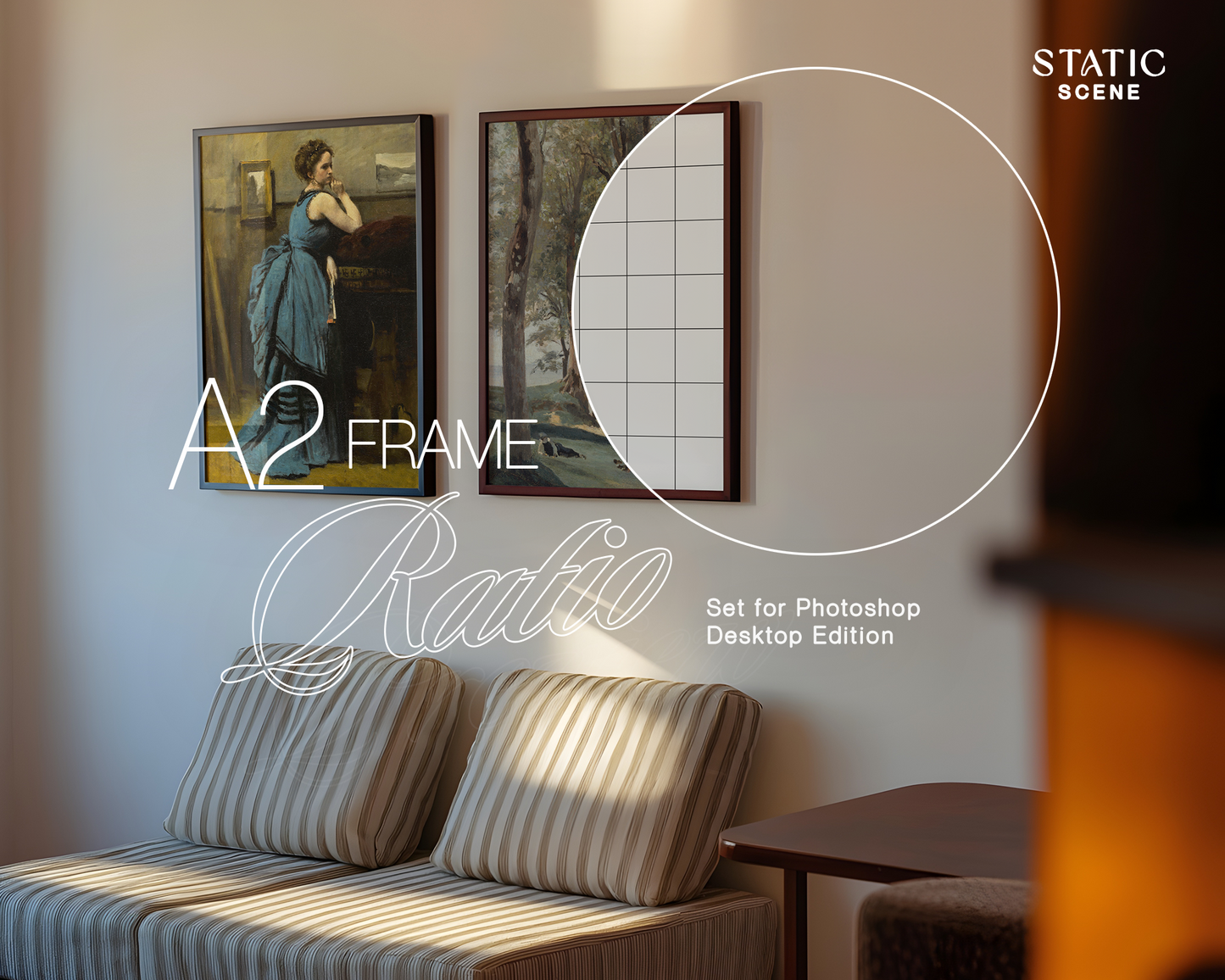 DIN A Dark Frame in Lux Light Interior Mockup