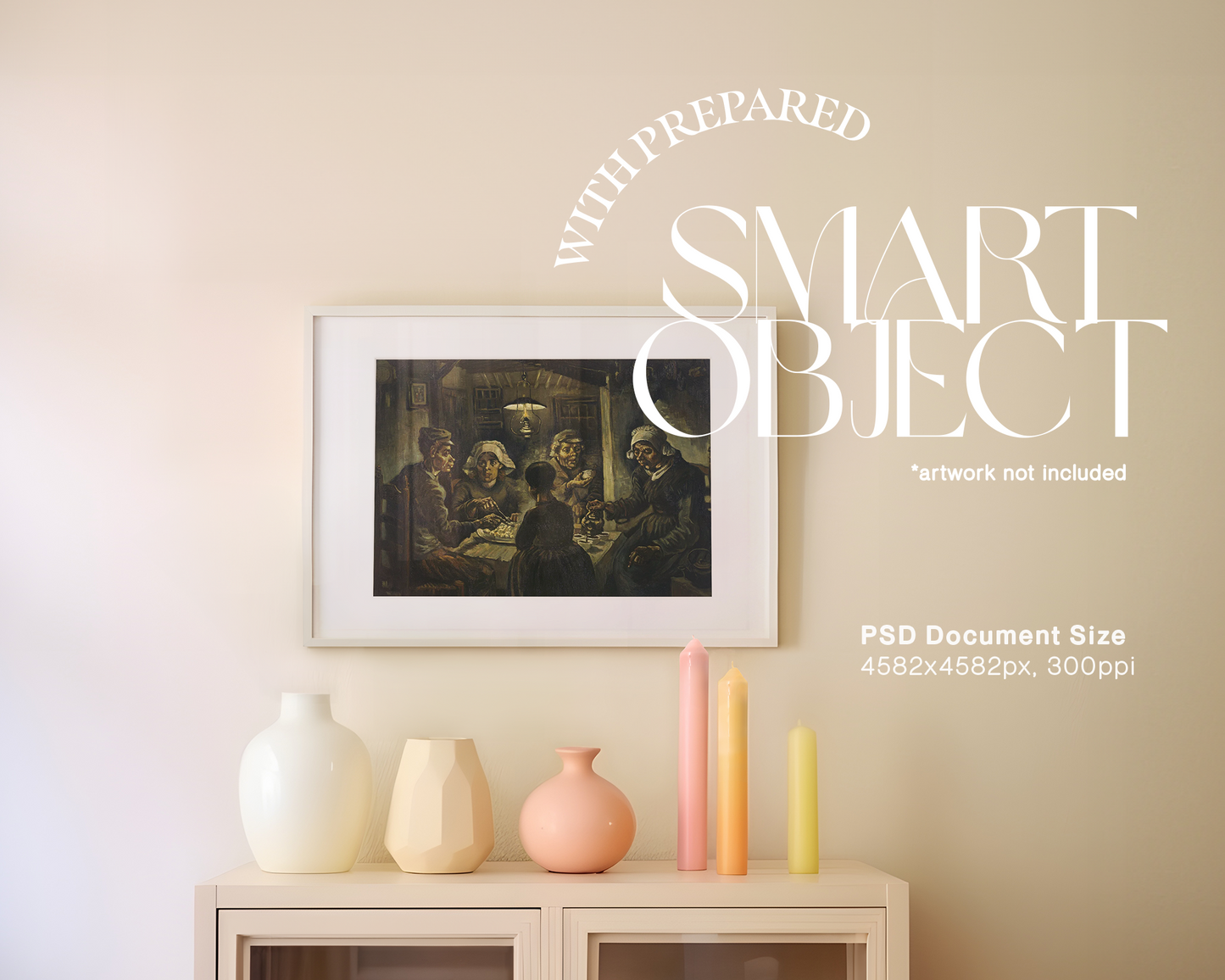 DIN A Landscape Frame Danish Pastel Mockup