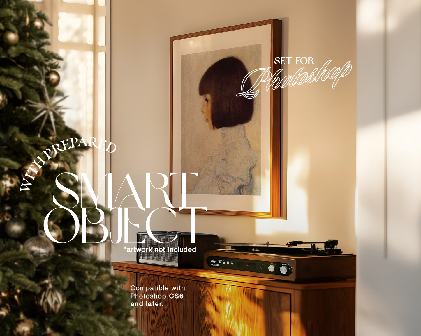 DIN A Frame Sideview Christmas Mockup