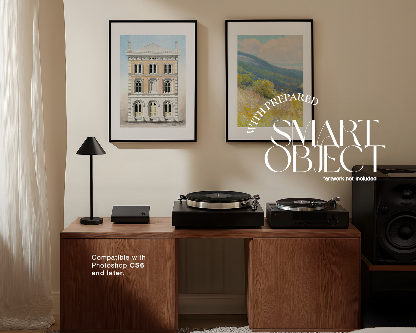 Set of Two Frames Retro Vinyl Scene Mockup
