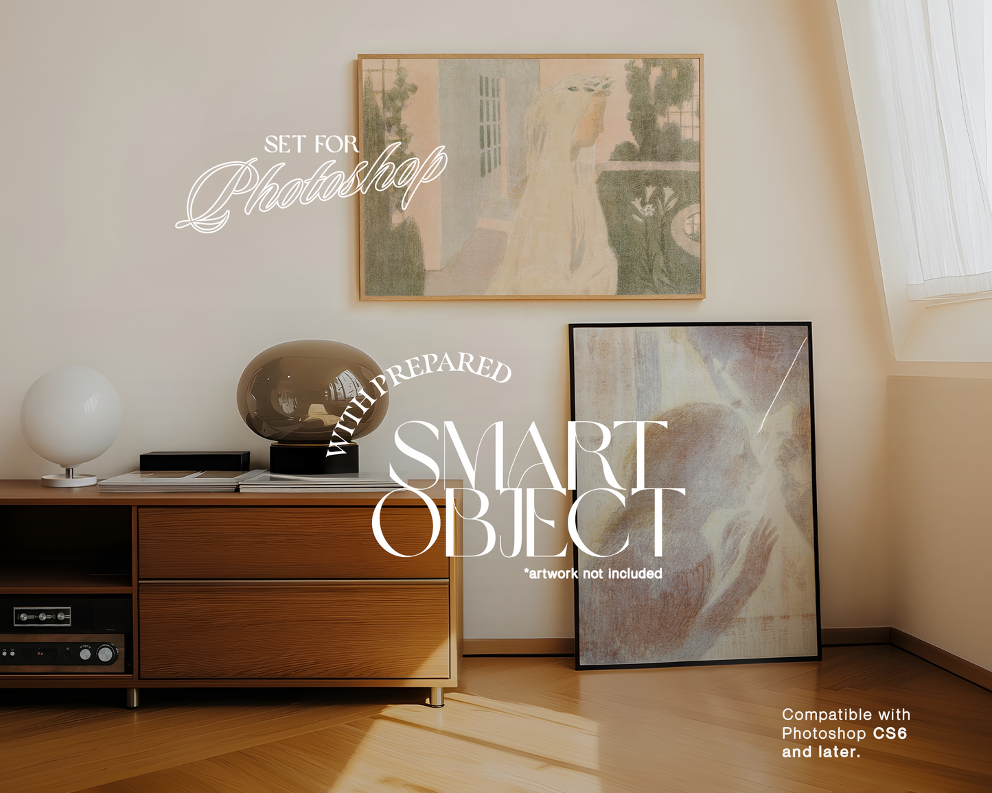 DIN A Horizontal and Vertical Frame in Classic Interior Mockup