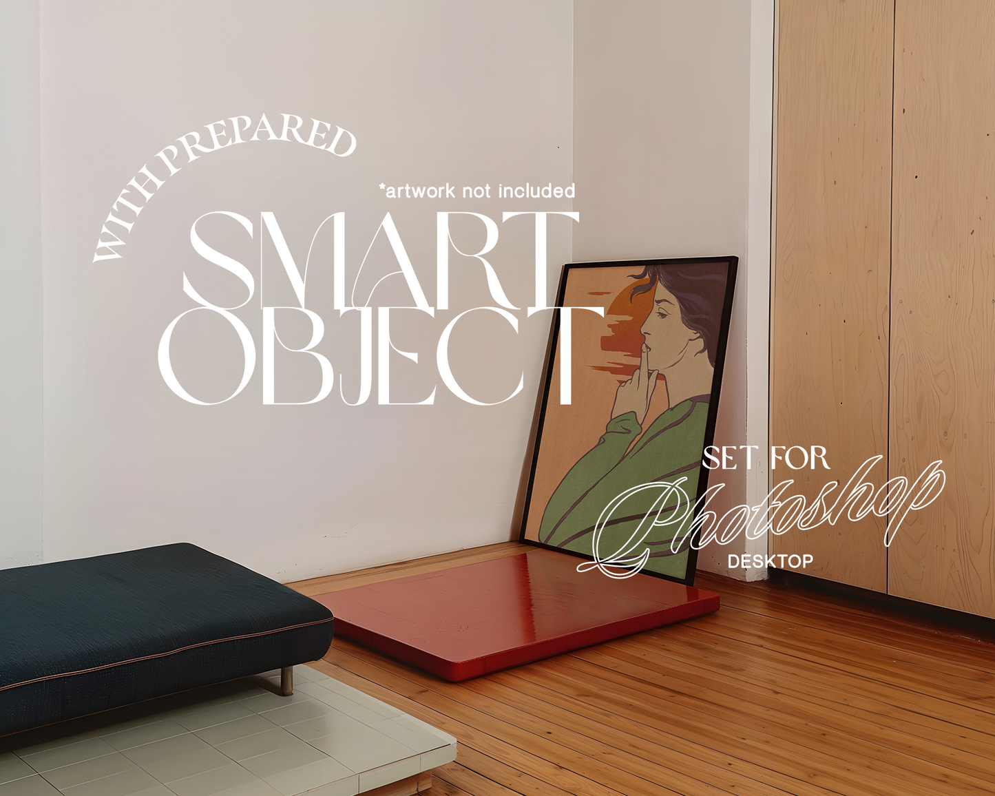 DIN A Black Frame with Optional Poster Retro Mockup
