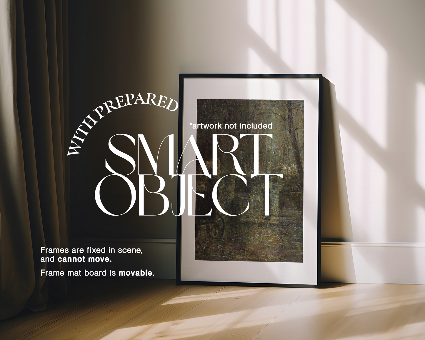 DIN A Black Frame Dramatic Lighting Mockup