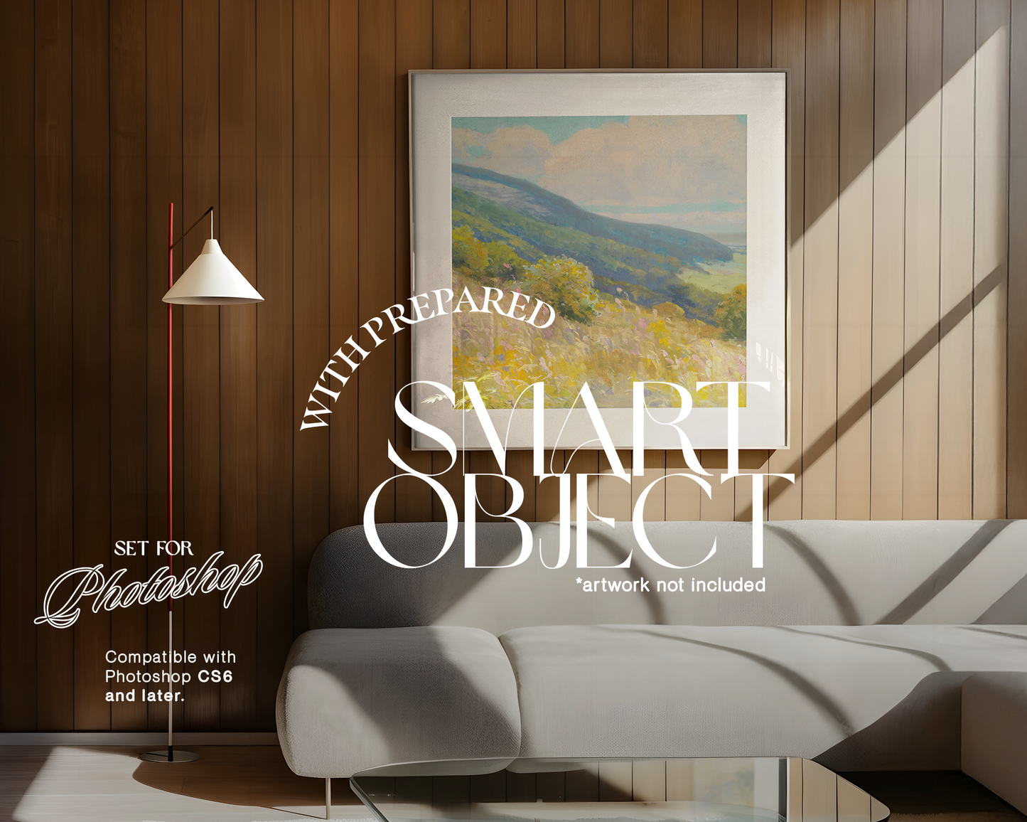 1x1 Large Frame in Minimalist Interior Mockup