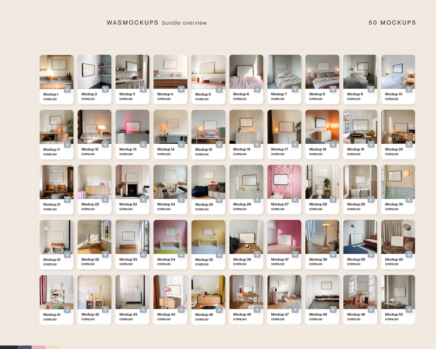 50 Retro Frame Mockups Bundle - Horizontal DIN A Ratio