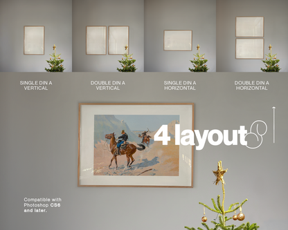 4 x Minimalist Festive Frame Mockups Bundle