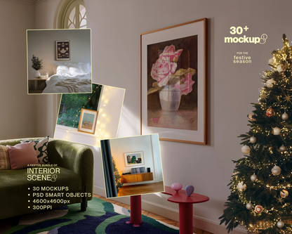 32 Festive Frames - Poster Mockup Bundle