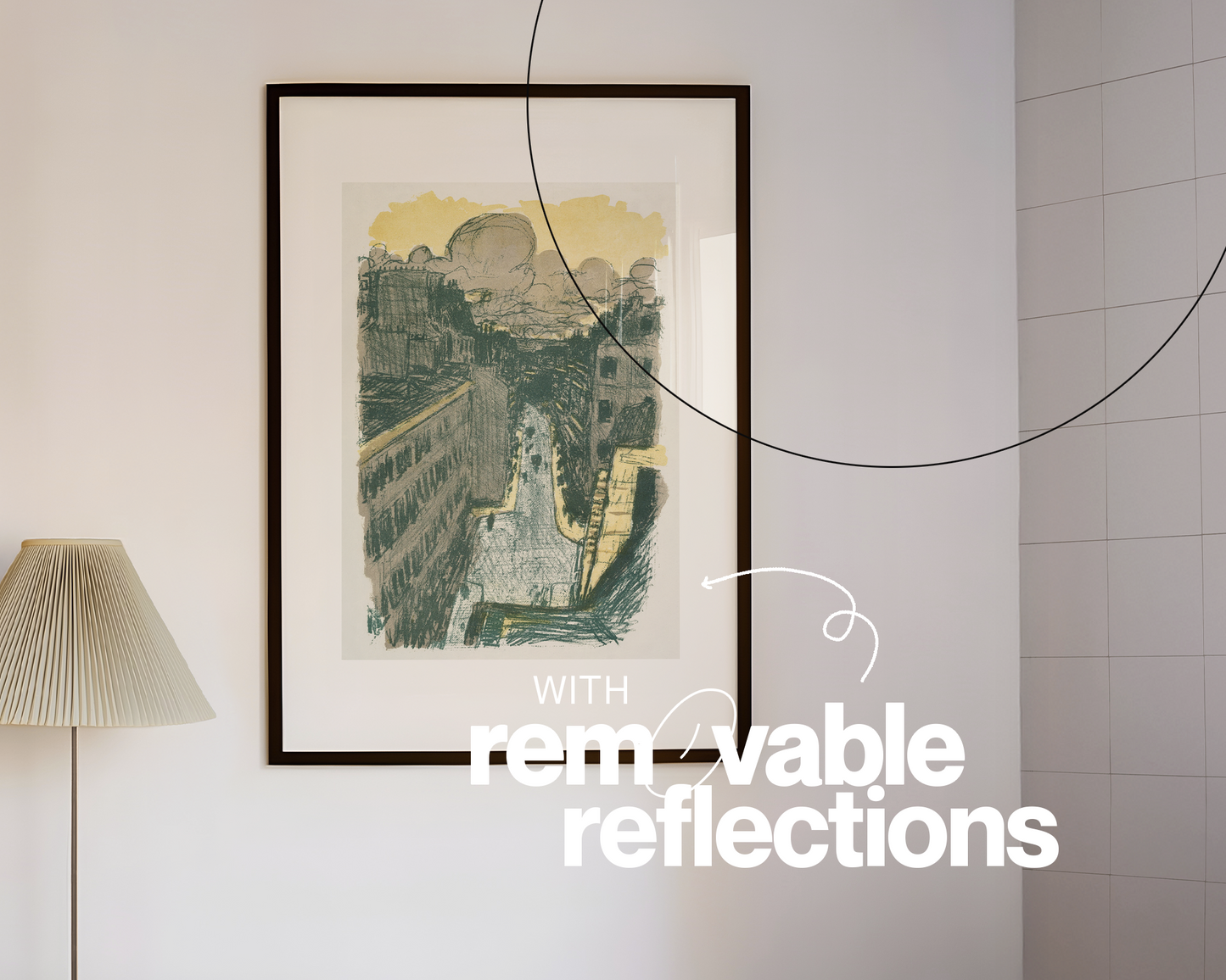 DIN A Black Frame in Retro Bathroom Interior