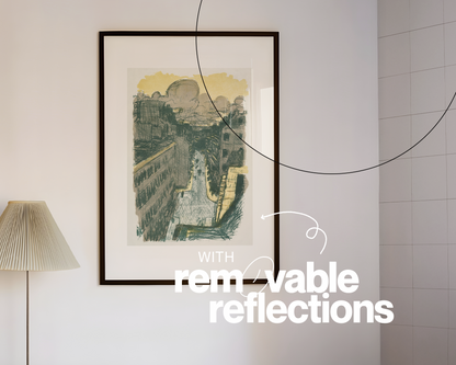 DIN A Black Frame in Retro Bathroom Interior