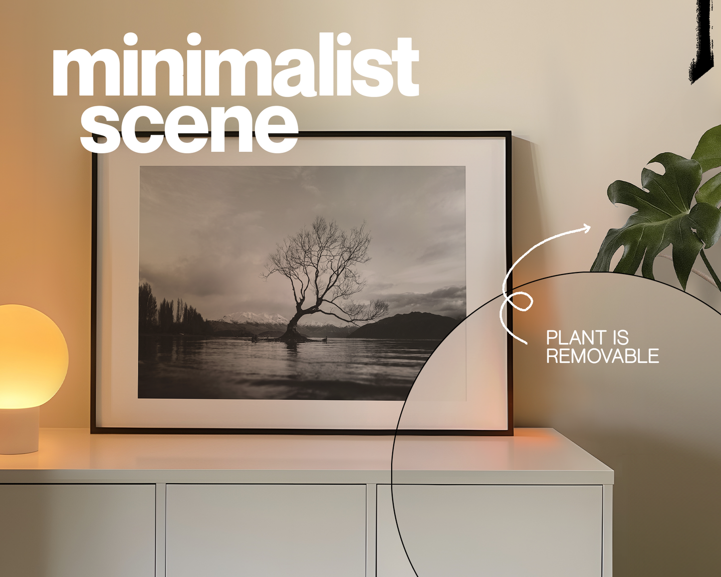 DIN A Large Landscape Frame in Minimalist Scene Mockup
