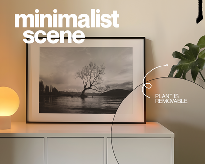 DIN A Large Landscape Frame in Minimalist Scene Mockup