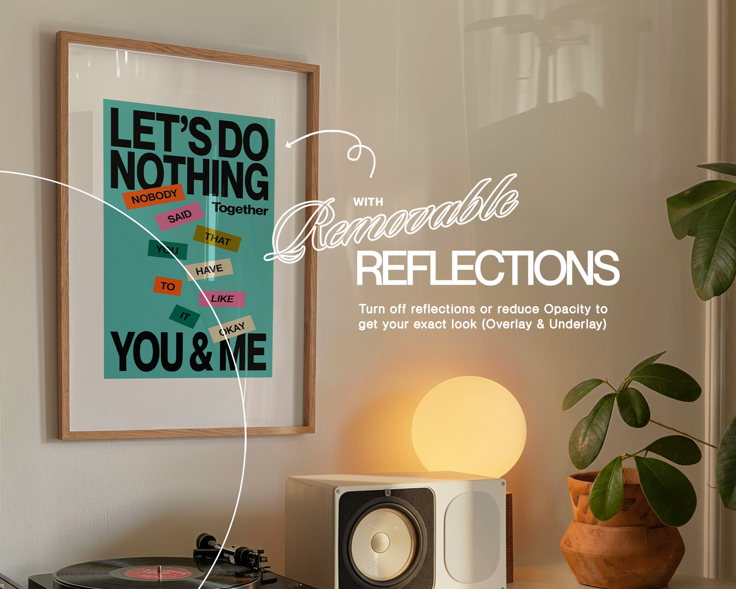 A3 Frame in Retro Scene with Vinyl Players Mockup
