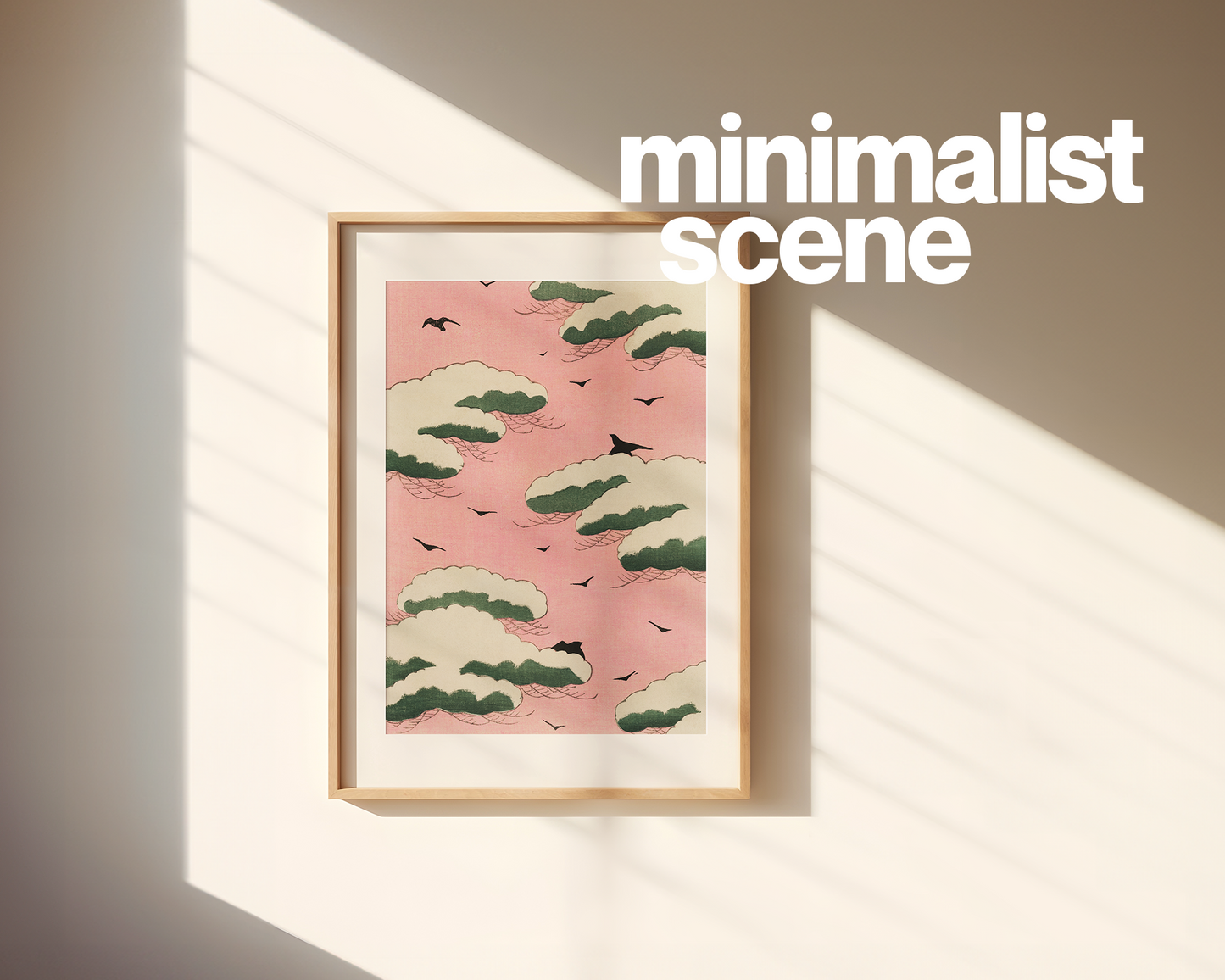 DIN A Vertical Wood Frame in Minimalist Scene Mockup