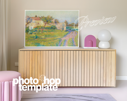 DIN A Landscape Frame Pastel Interior Mockup