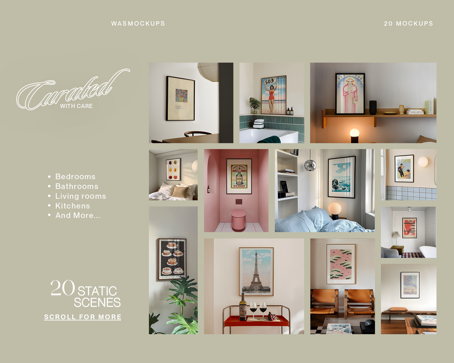 DIN A Curated 20 Mockup Bundle for Vertical Artwork