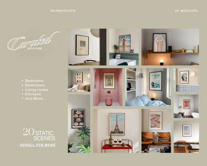 DIN A Curated 20 Mockup Bundle for Vertical Artwork
