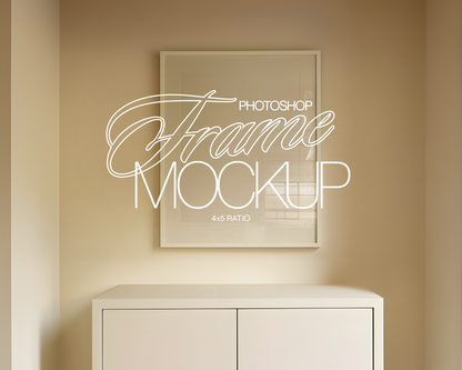 4x5 White Frame Minimalist Mockup