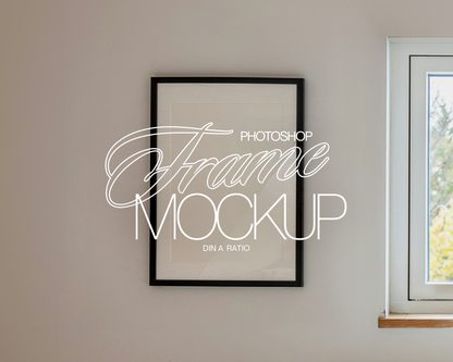 DIN A Black Frame Light And Airy Mockup