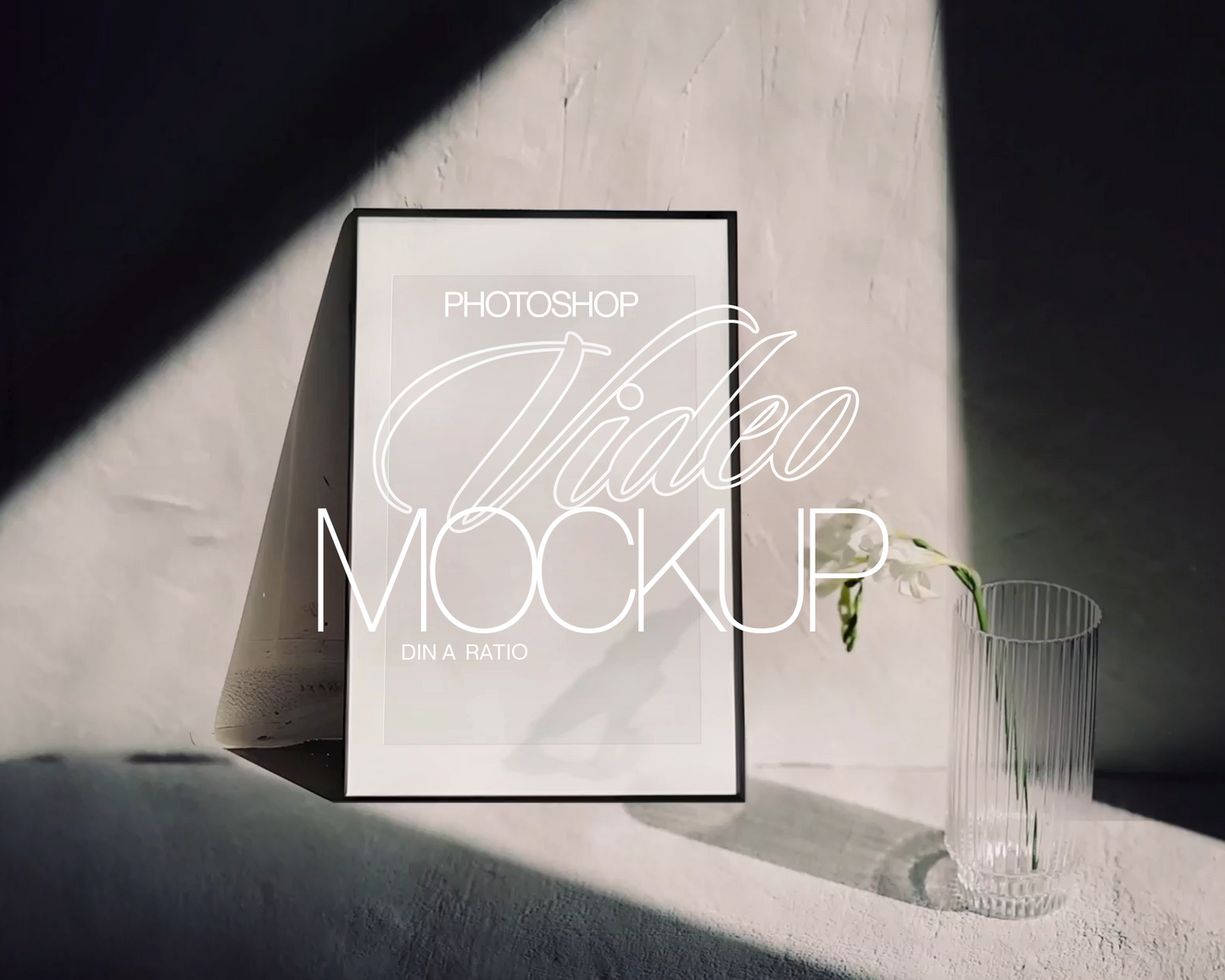 DIN A Black Frame with Subtle Flower Motion Video Mockup