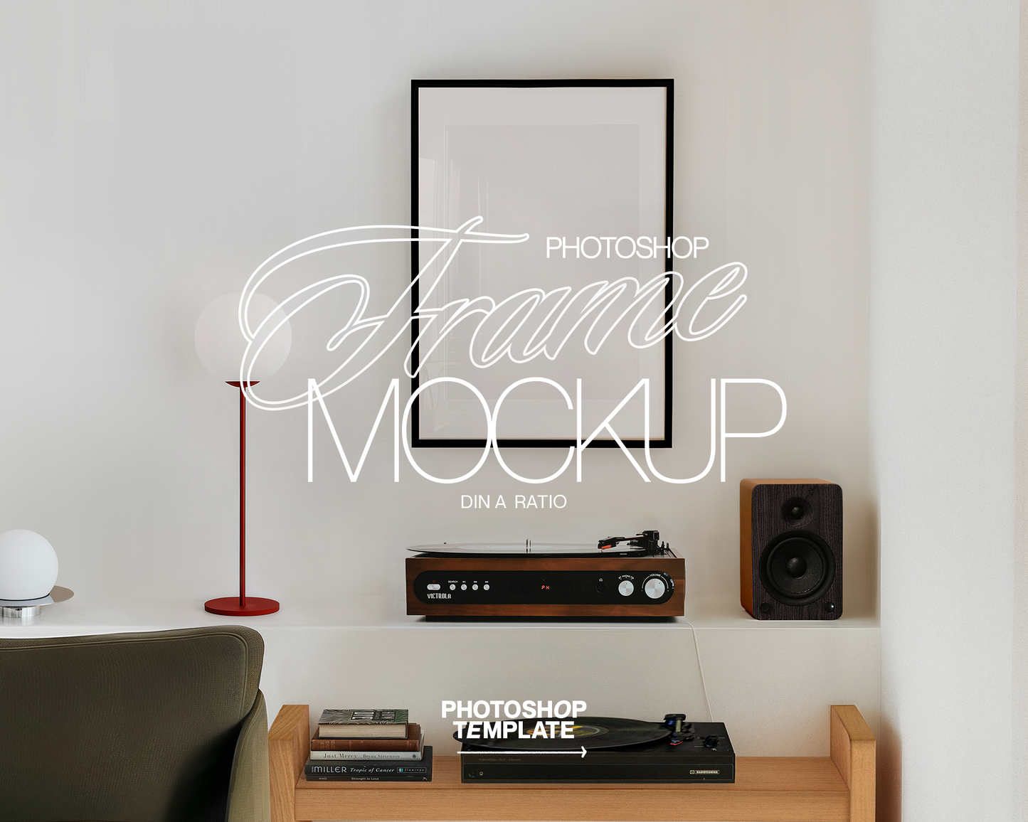 A3 Black Frame in Retro Minimalist Interior