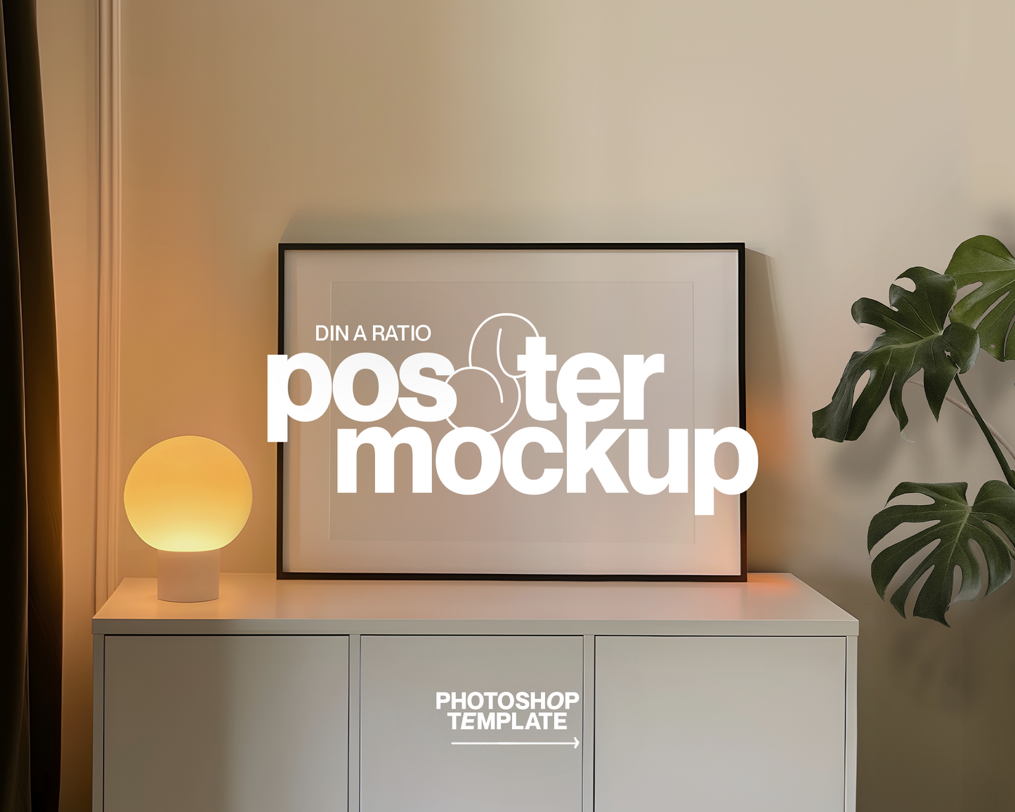 DIN A Large Landscape Frame in Minimalist Scene Mockup