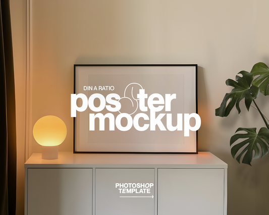 DIN A Large Landscape Frame in Minimalist Scene Mockup
