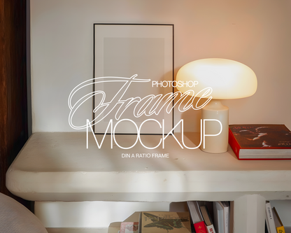 DIN A Thin Black Frame Elevated Retro Mockup