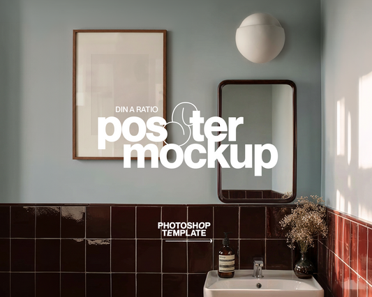 DIN A Frame Moody Bathroom Mockup