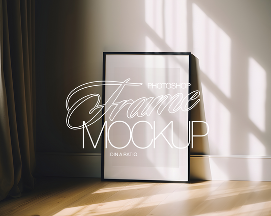 DIN A Black Frame Dramatic Lighting Mockup