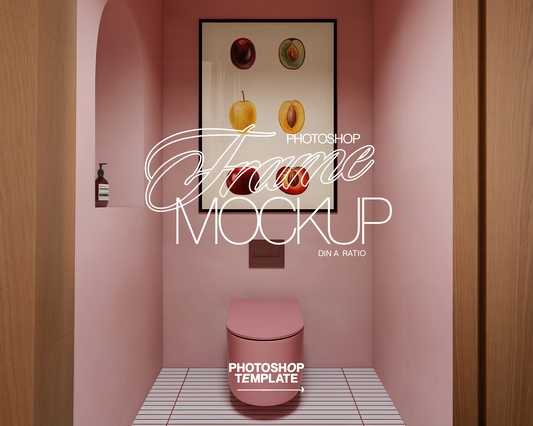 DIN A Black Frame Pink Loo Mockup