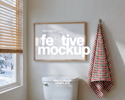 DIN A Landscape Festive Bathroom Mockup