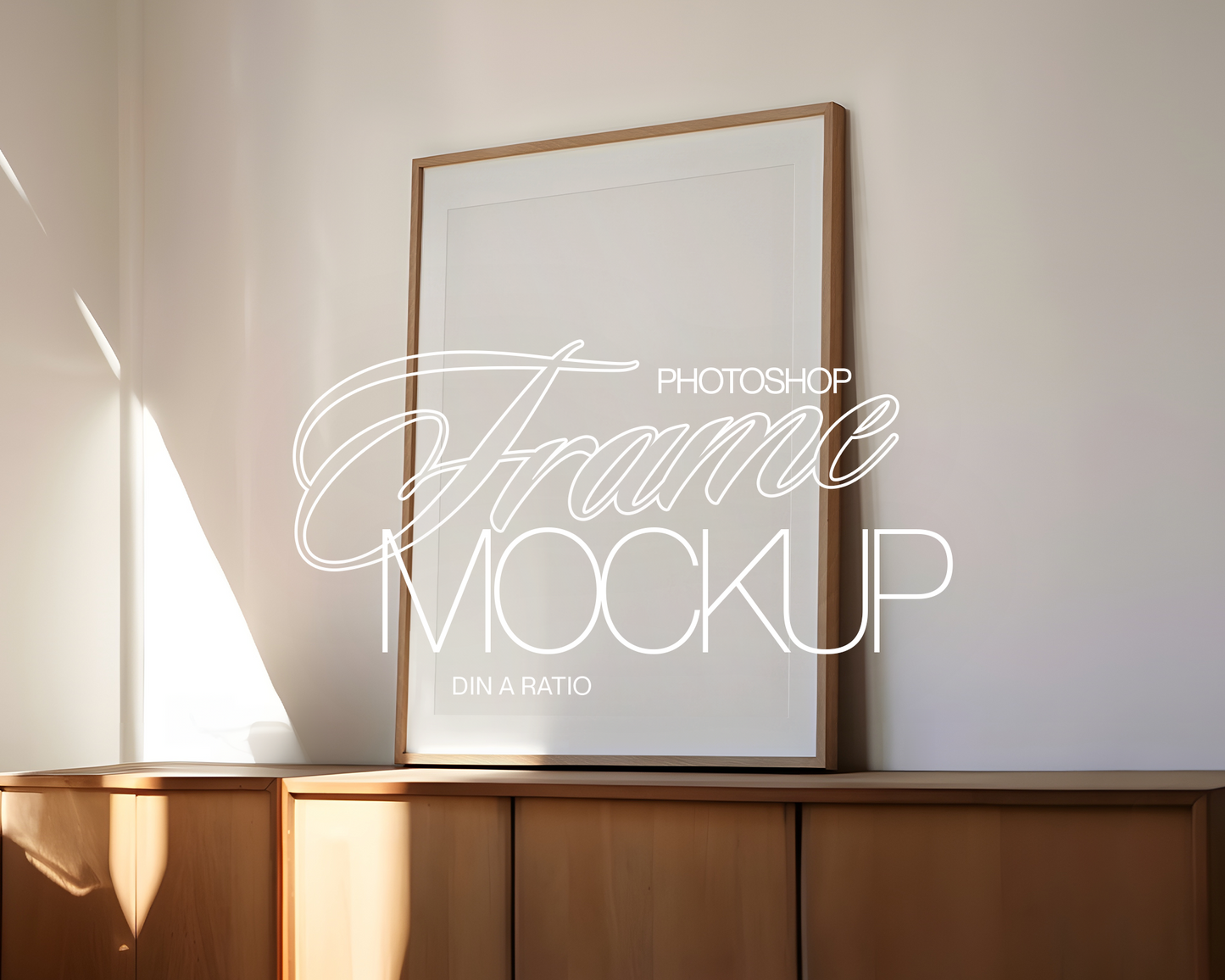 DIN A Vertical Frame Interior Scene Mockup