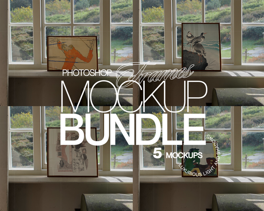 5 Frame Mockup Windowsill Countryside Bundle