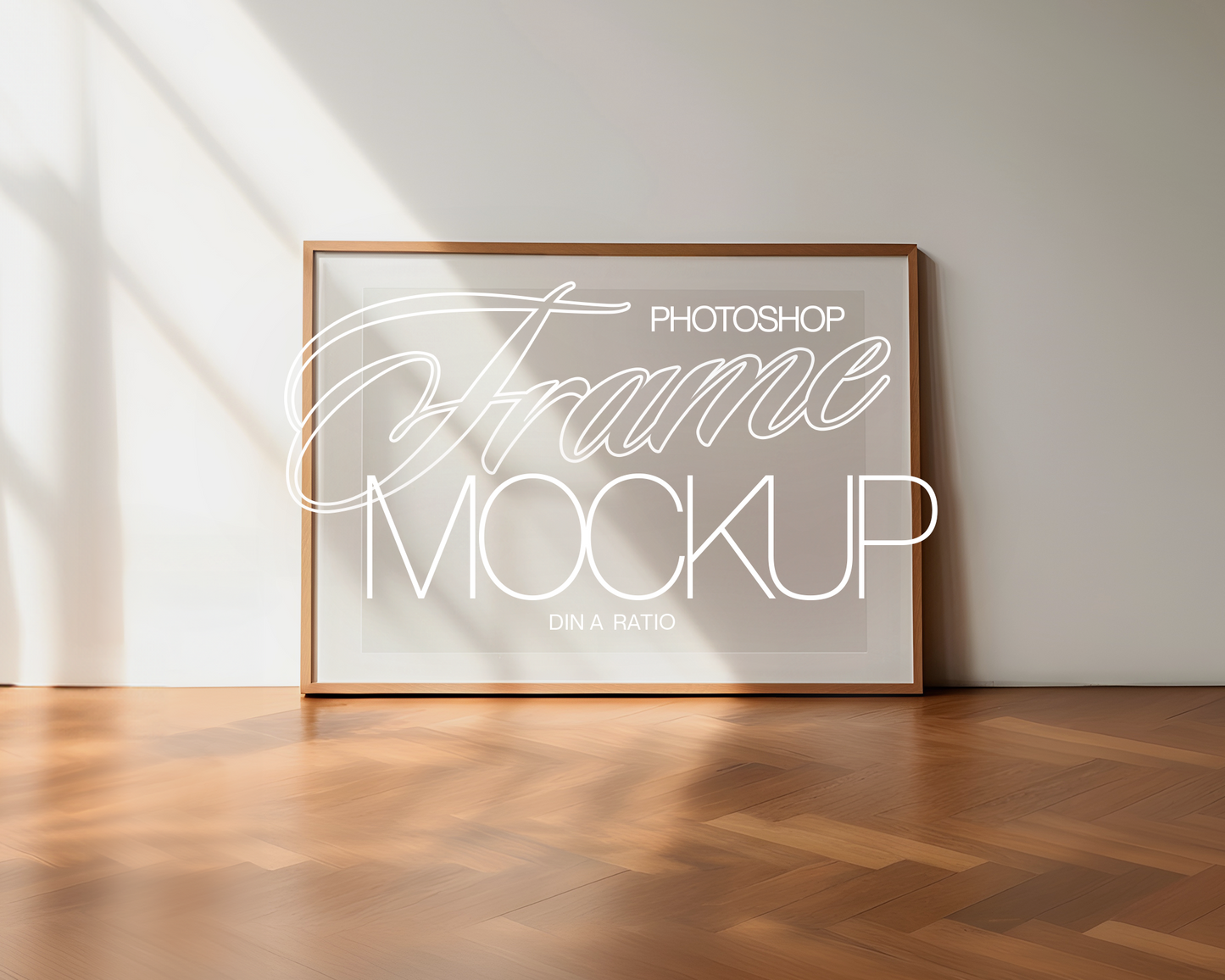 DIN A Wood Landscape Frame Minimal Mockup