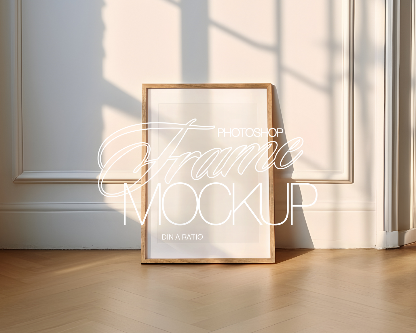 DIN A Leaning Frame Light Wood Mockup