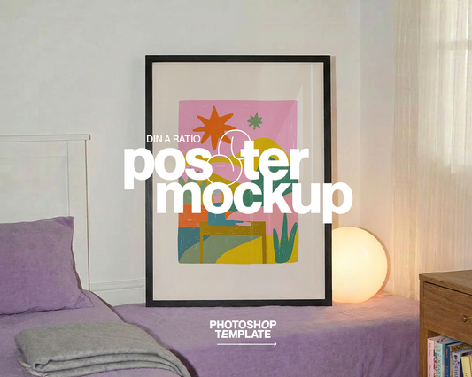 Black Frame in Aesthetic Retro Scene Mockup