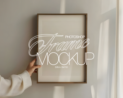 DIN A Wooden Hand Held Frame Mockup