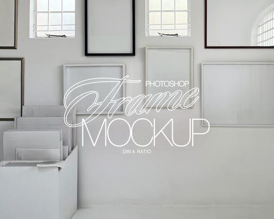 DIN A and 4x5 Frames Gallery Wall Mockup