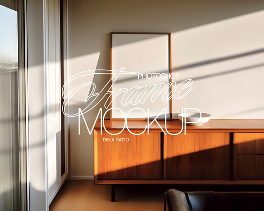 DIN A Wood Frame Ambient Light Mockup