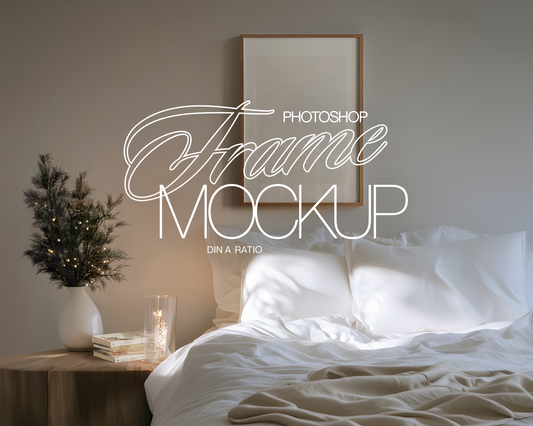 DIN A Frame Christmas Bedroom Mockup