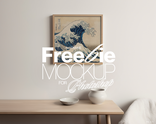 1x1 Light Wood Frame Freebie Mockup