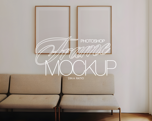 Set of Two DIN A Frames Retro Bench Mockup