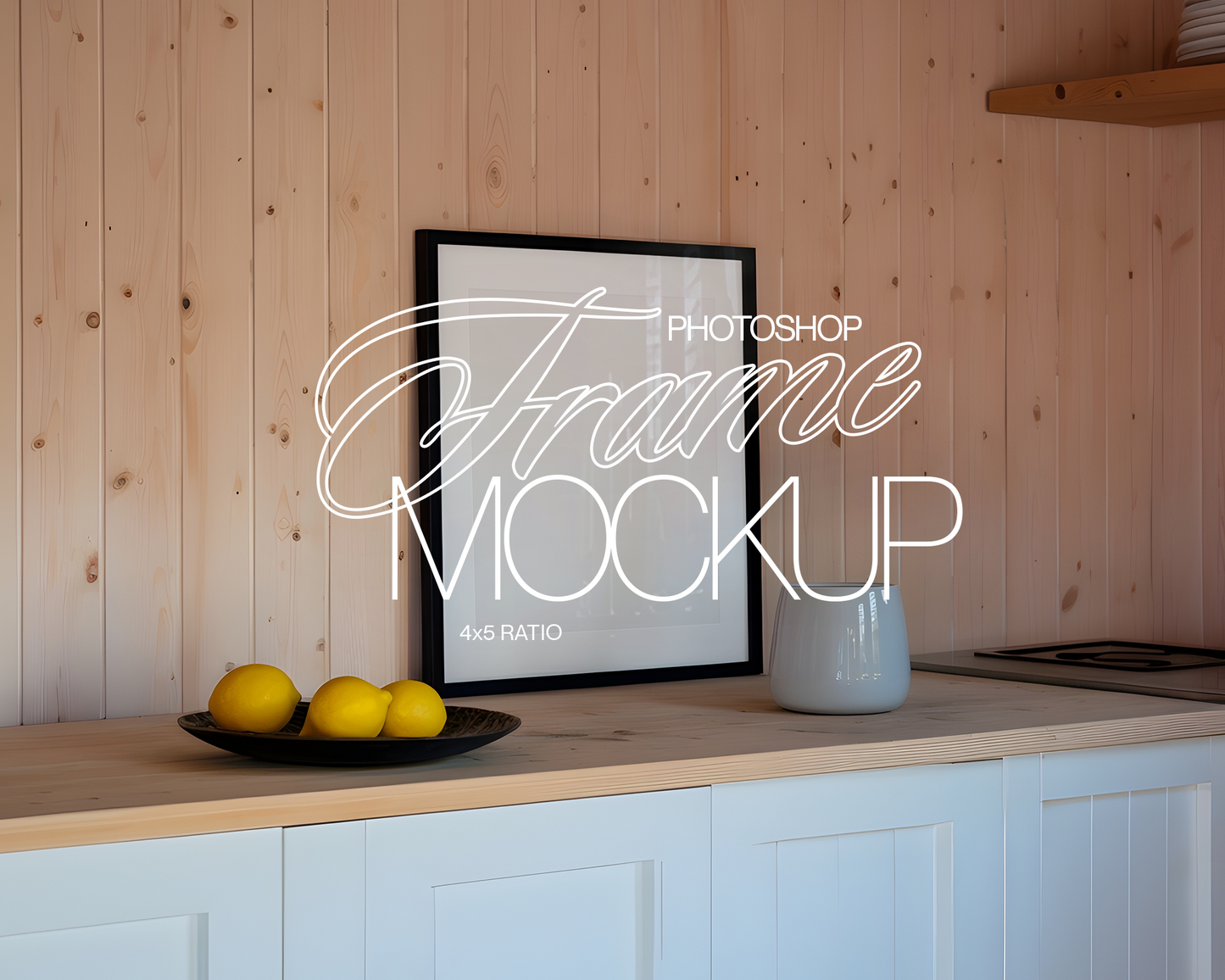 4x5 Black Frame Kitchen with Citrus Mockup